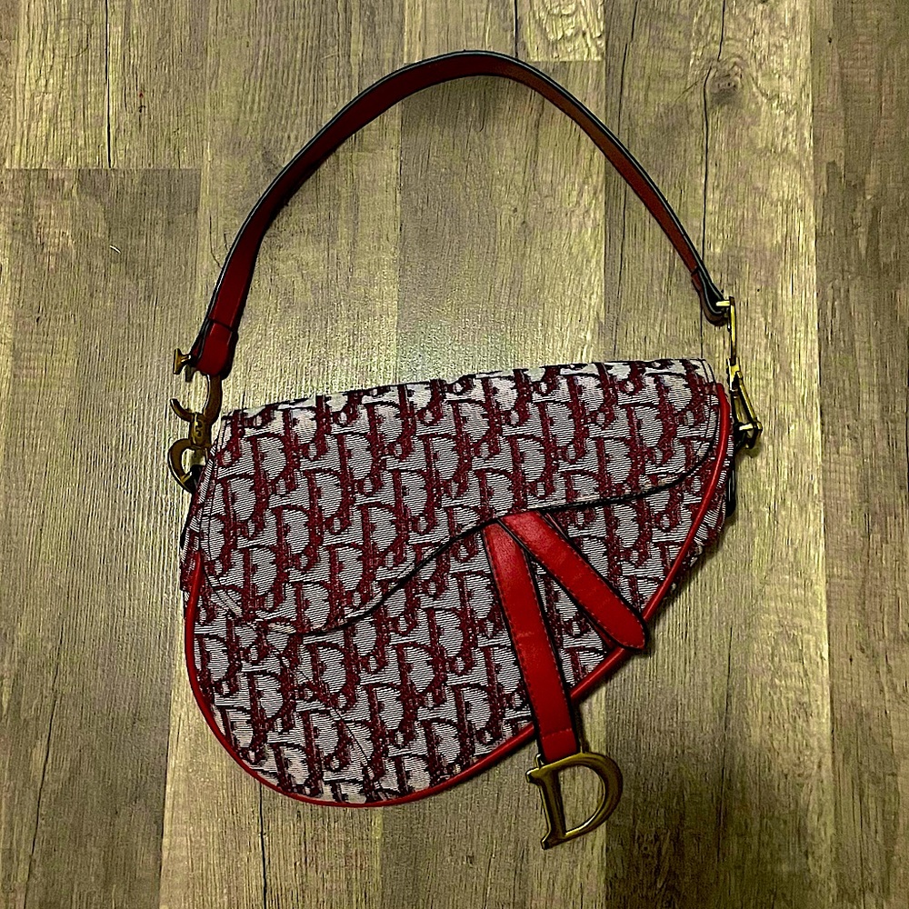 Red saddle bag